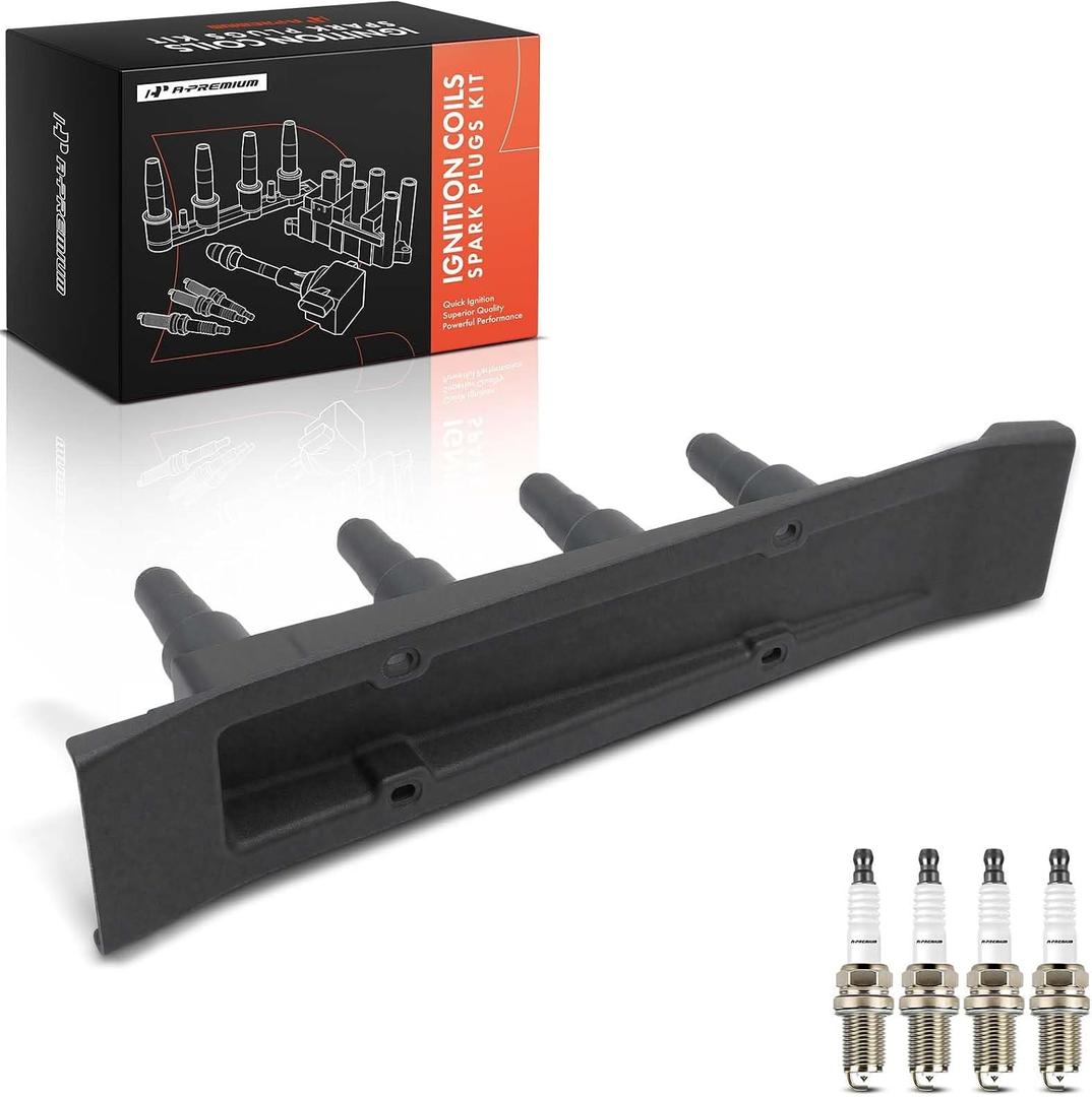 A-Premium 1 Ignition Coil Pack and 4 Iridium Spark Plugs
