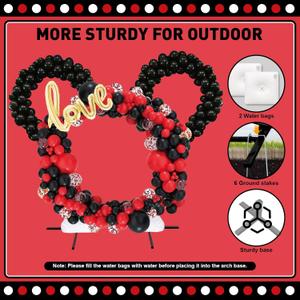 Miro Spot-BLACK.6FT Wide &6.8FT Balloon Arch Kit with Adjustable Balloon Arch Stand, for Minnie Mouse Birthday Party Decorations