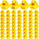 Lenwen 60 Pcs Rubber Duck Bulk Bath Toy Mini Inspirational Gift Motivational Rubber Ducks Thank You Gifts Inspirational Party Favors Baby Shower Decorations Birthday Party Favors (1.3 Inch)