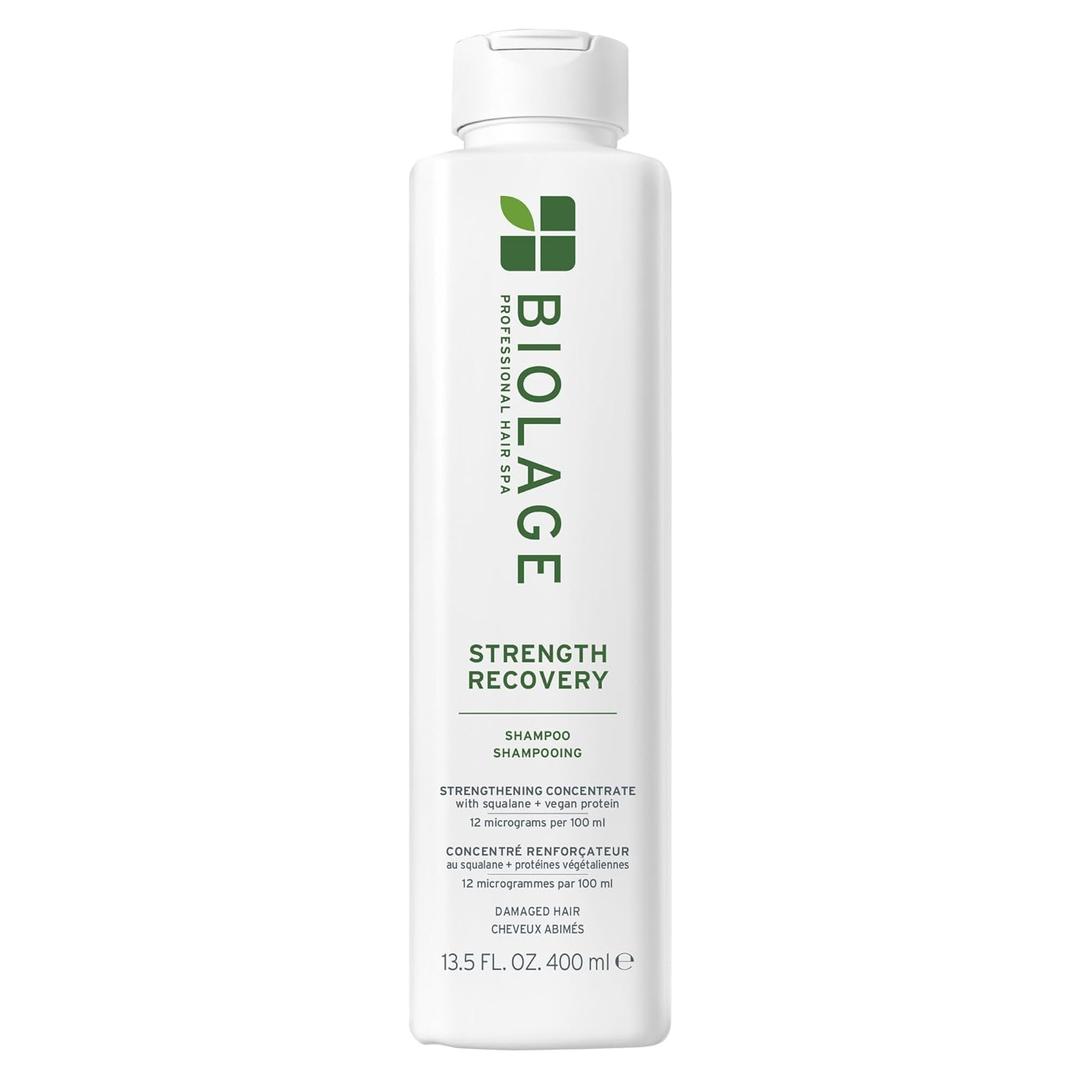 Biolage Strength Recovery Shampoo - Reduces Breakage & Detangles, For Damaged Hair, With Olive Squalane & Vegan Proteins, Paraben & Mineral Oil-Free (13.5 Fl Oz (Pack of 1))
