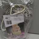 Cupohus Old Lady Costume Set Grandma Wig 100 Days of School Costume Madea Granny Glasses Eyeglass Chains Cords Faux Pearl Bead Necklace Old Lady Cosplay Set 5 Pieces (Light Gray Short Curly)