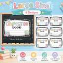 6Pcs Composition Book Bulletin Board Decoration Paper Composition Notebook Classroom Labels Names Tags Large Desk Name Plates 23.6 x 15.7 Inch Bulletin Board Trim for School Wall Door Teacher Supplies