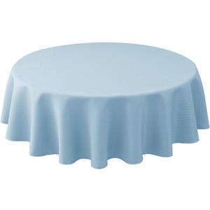 Biscaynebay Textured Fabric Round Tablecloths 60" for Round Tables diameters from 28" to 48", Light Blue Water Resistant Folding Table Covers Washable for Dining, Kitchen, Wedding, Parties etc
