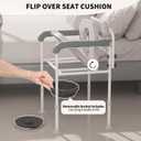 Adjustable Medical Bedside Commode Chair with Padded Backrest, Drop Arm Support, Height Adjustable Grey