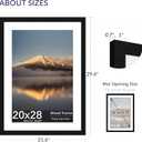 20X28 Poster Frame, Display Pictures 16X24 with Mat or 20X28 Without, Wall Hanging Frames, Black, 3 Pack
