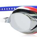 Speedo unisex-adult Swim Goggles Vanquisher Extended View (One Size, Mirrored Red/White/Blue/Grey)