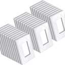 BESTTEN 30 Pack Screwless Decor Wall Plate, USWP6 Snow White Series, 1-Gang Decorator Outlet Cover, H4.69 x W2.91, for Light Switch, Dimmer, GFCI, USB Receptacle, UL Listed (1 Gang 30PK, Standard Size Gloss Snow White)
