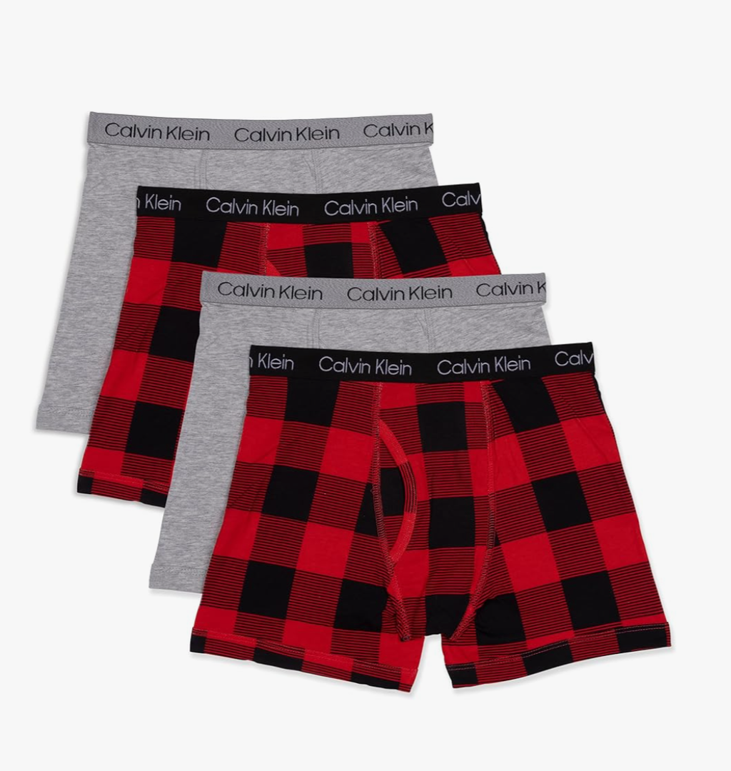 Calvin Klein Boys' Boxer Brief Four pack Cotton and Spandex S