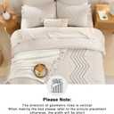 Andency King Size Comforter Set Beige, Boho Cream Soft Warm Tufted Neutral Bedding Comforter Sets for King Size Bed, 3 Pieces Aesthetic Chevron Farmhouse Cute Bohemian Textured Bedding Set