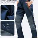 Kids Snow Pants Boys Waterproof Insulated Hiking Pants Youth Winter Warm Fleece Lined Ski Snowpants (Gray, M)