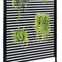 FOLLOOK Privacy Screen Freestanding Outdoor, 48" W x 71" H Poly-Coating Rustproof Metal Decorative Privacy Screen Fence Panels for Outside Backyard Garden Patio, Black