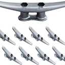 6" Dock Cleats | Weatherproof Galvanized Cast Iron 6 Inch Boat Cleat Tie Downs for Marine Pier or Decorative Nautical Maritime Decor | 4, 8 or 16 Pack
