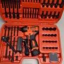 LLNDEI 1/4 Drive Socket Set 16V Brushless Impact Driver Kit, 108 PCS 6 point Metric Magnetic Nut Driver Set, including 1.5Ah Battery, Charger and a Self-Tapping Screws, Hex Drill Bits Can be Used