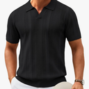 COOFANDY Mens Knit Polo Shirts V Neck Textured Polo Shirts Short Sleeve Breathable Polo Casual Collared T Shirt Fashion Tops XL
