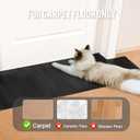 Uross Carpet Protector for Pets -3.6FT Black Round Corner Plastic Under Door Cat Carpet Protector for Doorway, Anti Cat Scratch Carpet Protector Mat, Stop Cats from Scratching