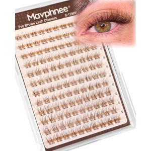 8-12MM Natural Lash Clusters Brown Eyelash Clusters Clear Band Cluster Lashes Cloud-Like Cluster Eyelash Extension Fluffy Individual Lashes Extensions Ageless Beauty (CC Curve,120Pcs)