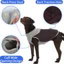MIGOHI Dog Fleece Vest with Leash Hole - Soft Thermal Sweater Winter Warm Coats with Adjustable Button Neck for Small Medium Large Dogs, Pullover Dog Jacket Cold Weather, Schnauzer, S, Brown