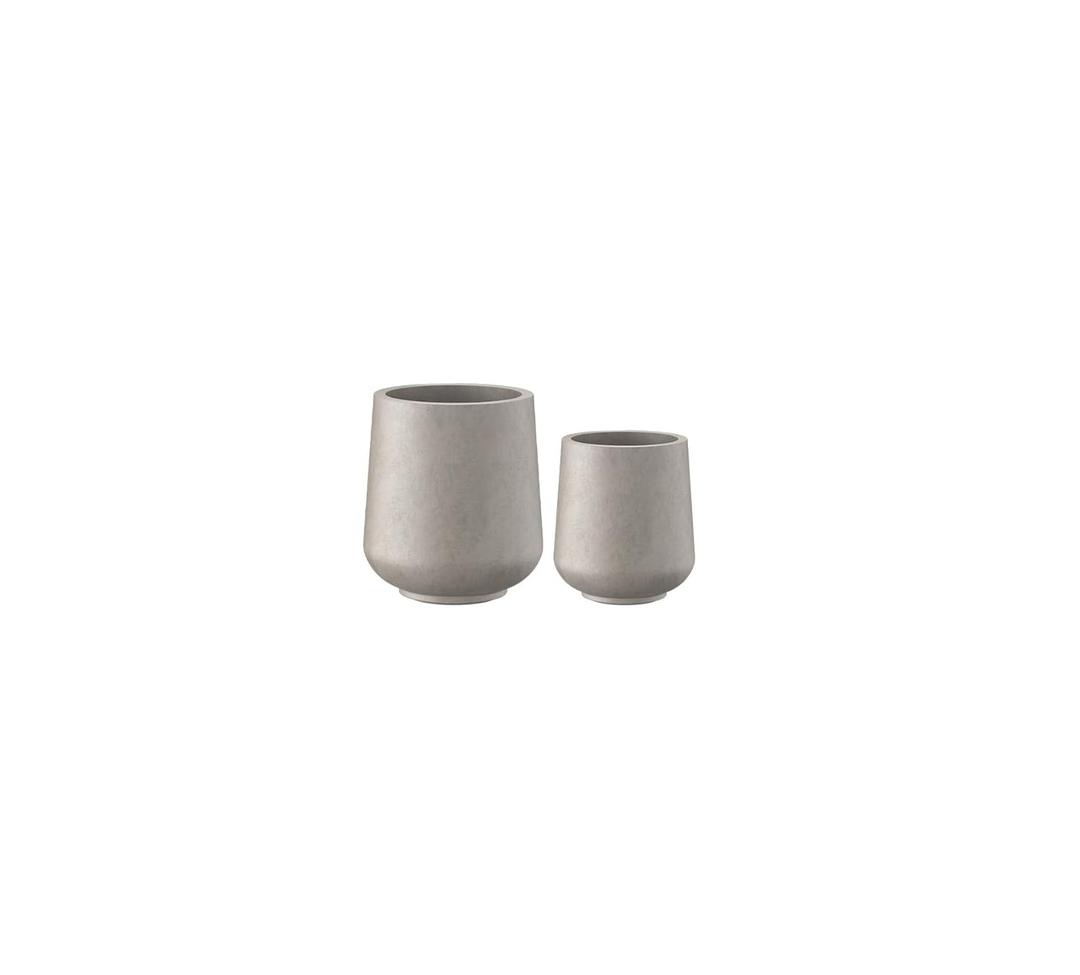 Kante 11.6"+8.2" Dia Round Concrete Planter, Large Outdoor Indoor Planter Pots Containers with Drainage Holes and Rubber Plug for Home Garden Patio, Weathered Concrete