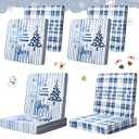 Tingjoo 8Pcs Patio Cushion Covers Stretch Outdoor Couch Cushion Covers Slipcovers Sets Replacement Furniture Sofa Chair Seat Couch Washable(Snow Blue)