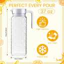 Didaey 4 Pcs Acrylic Water Pitcher with Lid, Spout Handle Clear Plastic Pitcher Heat Resistant Carafe Unbreakable Beverage Container Fridge Jug for Juice Ice Tea Sangria Lemonade(37 oz, Diamond)