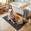 GRANNY SAYS Bathroom Rug Mat, Bath Mats for Bathroom Non-Slip, 24" x 36", Super Soft and Water Absorbent, Microfiber Bath Rugs, Machine Wash Dry, Large Bath Rugs for Floor, Charcoal Gray