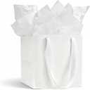Aosric 12 Pack 10"x10"x10" White Square Gift Bags with Ribbon Handles Reusable Thick Paper Bags for Boutique Shopping, Premium Gifts, Birthdays, Weddings, Baby Showers, Parties & Retail