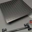 NearMoon Rain Shower Head with 11 Adjustable Extension Arm, Large Stainless Steel High Flow Rainfall Square Head, Bath Shower Waterfall Full Body Coverage (12 Inch, Chrome)