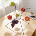 Exploded Fruit Bowl: Exploding Fruit Bowl Stand, Fireworks On the Dinner Table, Stainless Steel Aesthetic 360 Display Rack, Creative Centerpiece For Home Kitchen Counter & Dining Table Decor(Silver)