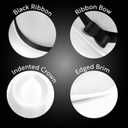 White Gangster Fedora Hat - One Size with Premium Fit Elastic Band