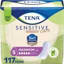 TENA Sensitive Care Incontinence Pads for Women, Bladder Control & Postpartum, Maximum Absorbency, Long - 117 Count