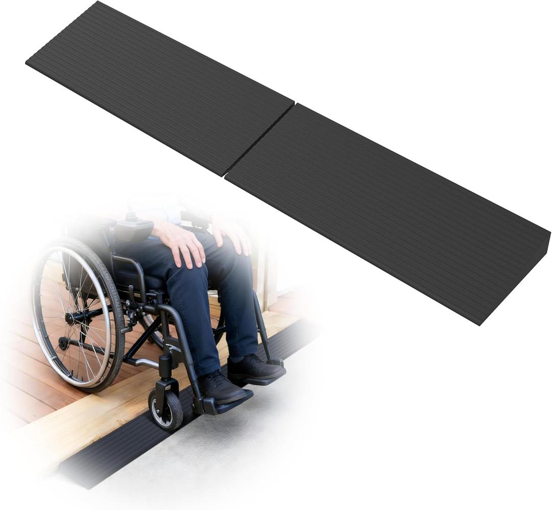 1.6" Rise Rubber Threshold Ramps for Doorways, 34" Wide Modular Wheelchair Ramp 2 PCS, Wheelchair Ramp, Access Ramps for Wheelchairs,Strollers,Sweepers,Bathrooms,Entryways,2000LBS Capacity