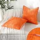 Stellhome Pack of 2, Soft Chenille Soild Throw Pillow Covers Accent Cushion Case Boho Farmhouse Neutral Decorative Pillowcase for Couch Sofa Bedroom Living Room Home Decor 16 x 16 Inch, Orange