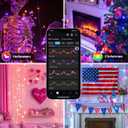 Smart Color Changing Christmas Lights with Remote & APP,208FT 600 LED RGB Dimmable Christmas String Lights, Waterproof Fairy Twinkle Light for Indoor Outdoor Xmas Tree Wedding Holiday Decorations