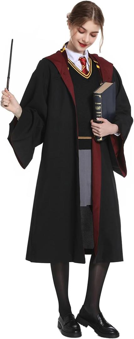 Wizard Robe Costume Magician Cloak, Halloween costumes Cosplay, Dress Up Costume Accessory for Adults (S)