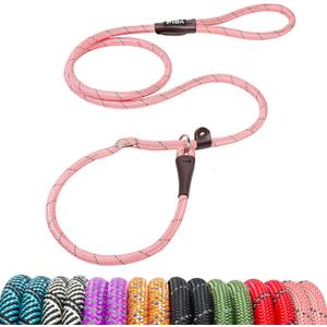 Fida Durable Slip Leads for Dogs, 6 FT x 3/8" Heavy Duty Dog Loop Leashes, Comfortable Strong Rope Slip Leash for Small Dogs and Puppies, No Pull Pet Training Lead with Highly Reflective(3/8", Pink)