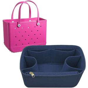 Lckaey Beach Bag Organizer For Bogg Bag Accessories Storage Bag Divider Insert 3018Dark Blue-M