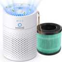 Air Purifier for Bedroom, KOIOS H13 True HEPA Filter Air Purifiers for Desktop Office Car Pets with USB Cable, Small Air Cleaner, Night Light, Timer, Remove 99.97% Smoke, Dust, Odors, Allergies, VOCs