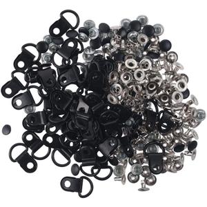 100Pcs Shoe lace Hooks,9x14mm Eyelet Buckles,D-Ring Eyelet Buckle Brass Boot Hooks Fittings for Camp Hike Climbing Shoes Repair