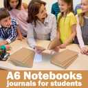 Sepamoon 150 Pack Kraft Notebook Journals 5.82 Inch x 4.13 Inch A6 Softcover Notebooks Bulk for Kids Student Writing Sketch Travel Journal Office Notepad with 48 Page 24 Sheet(Brown,Lined)