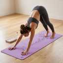 Premium PU Yoga Mat, 4.5mm Non Slip Natural Rubber Exercise Mat with Strap for Yoga, Pilates, Stretching & Fitness