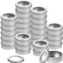 Yesland 30 Pack 2 Ounce Metal Tin Cans - Round Empty Containers with Clear Top for Candles, Arts & Crafts, Storage in Kitchen & Office Use