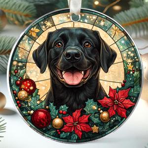 TUMSHANIP Black Lab Ornament - Black Labrador Christmas Ornaments - Dog Gifts for Women Men, Dog Lovers Gifts - Dogs Ornaments 2025 - Acrylic Christmas Ornament 2025