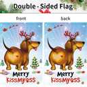 8 x Christmas Dog Garden Flag Merry Christmas Decoration 12 x 18 inches Christmas Winter Vacation Courtyard Lawn Porch Room Diversity Decoration (Blue)