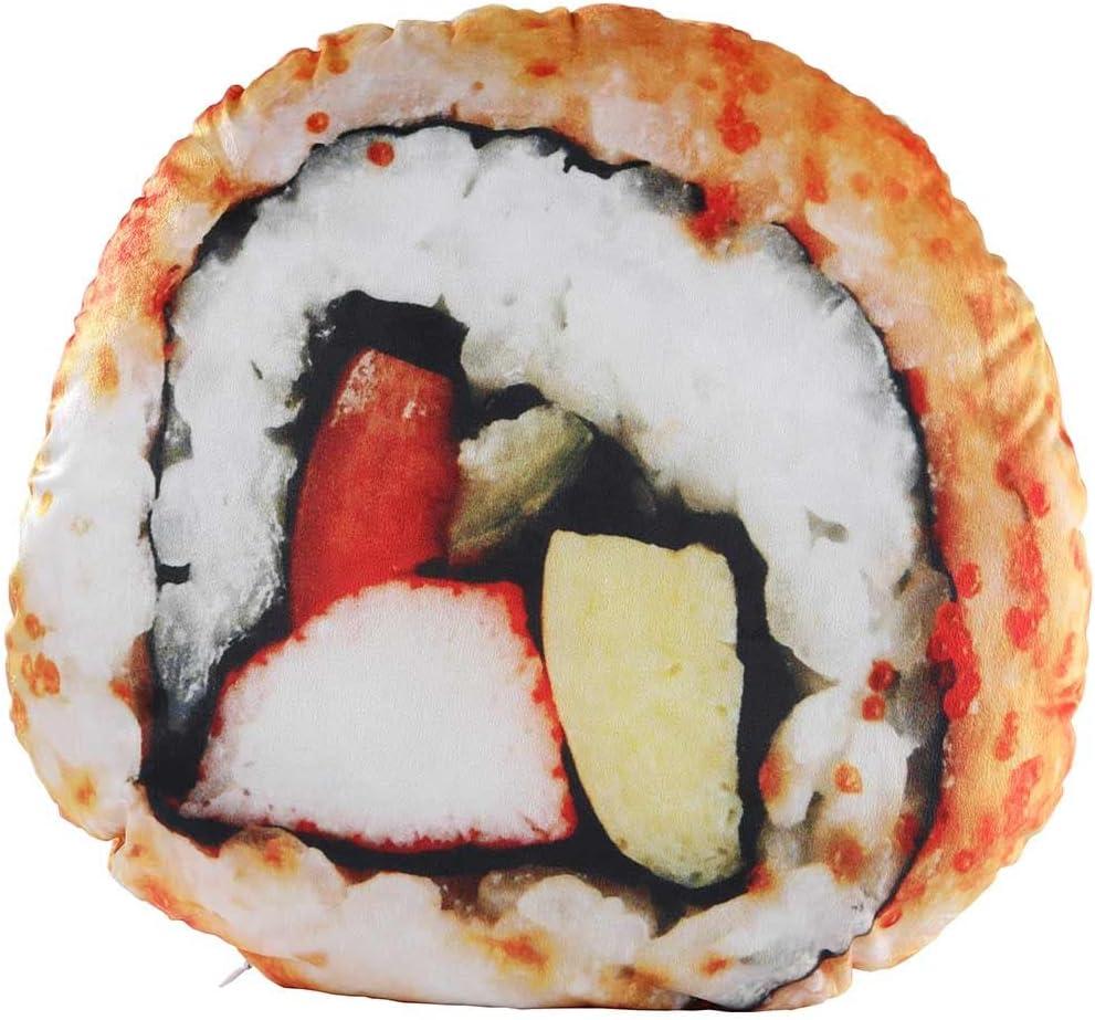 Sushi Pillow Cute Plush Throw Pillow Large Japanese Salmon Rice Sushi Roll Cushion Pillow for Bed Home Sofa