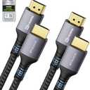 Stouchi 8K HDMI Cable 2-Pack 10FT (Certified) 48Gbps Ultra High Speed HDMI® Cable 8K@60Hz 4K@120Hz @144Hz, SBTM eARC HDR10 Dynamic HDR DTS:X HDCP 2.2&2.3 Compatible with PS5/Roku TV/HDTV/Blu-ray