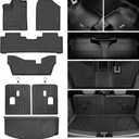 Floor Mats for Acura MDX 2014-2020 (only for 7 Seat, No Hybrid Models) with Trunk Mat & Backrest Mat TPE All Weather Protection 3 Rows Floor Liner & Cargo Liners Accessories