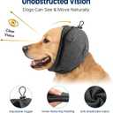 Swooflia Dog Ear Muffs Cover - Dog Cat Ears Muffs for Bath Noise Protection Calming Cold Weather Anxiety Relief, Dark Grey Medium Adjustable Top for Grooming Bathing Fireworks and Travel M