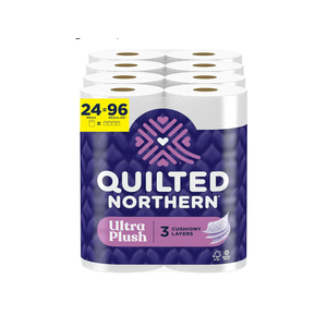 Quilted Northern Ultra Plush Toilet Paper, 32Mega Rolls = 96 Regular Rolls, 3X Thicker*, 3 Ply Soft Toilet Tissue