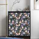 Black Floral Vintage Peel and Stick Wallpaper, Boho Colorful Renter Friendly Contact Paper for Bathroom, Kitchen, Botanical Removable Wall Decor for Cabinet, Countertop, Shelf Liner, 17.5 x 118