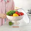 2 Pcs Fruit Bowl with Lid for Kitchen 9.65 Inch Fruit Basket with Draining Holes and Removable Pedestal Fruits Holder for Dining Table Decorations Counter Food Vegetable Storage Accessories